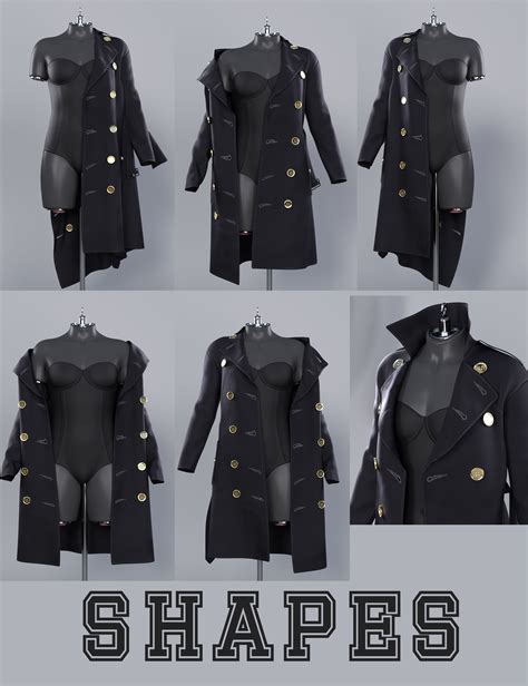 DForce Winter Trench Coat Outfit For Genesis 9 8 And 8 1 Female Daz 3D