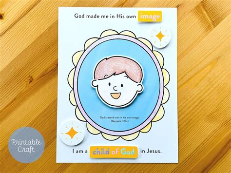 God Made Me Craft, Child of God Craft, Sunday School Printable ...