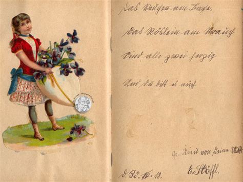 Antikes Poesiealbum Mit Oblaten Von 1918 Bis 1920