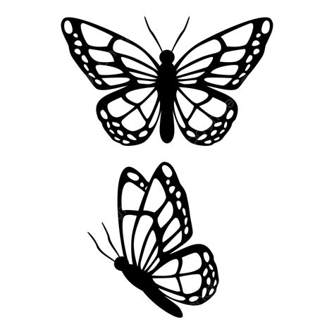 Silueta De Mariposa Png Dibujos Mariposa Silueta Volar Png Y Vector