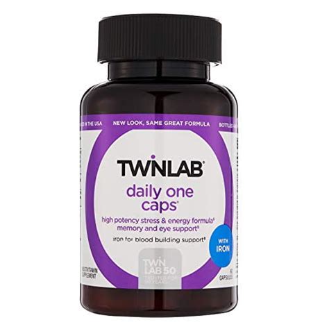 Twinlab Daily One Caps With Iron Daily Multivitamin For Women And Men With 26 Essential Vitamins