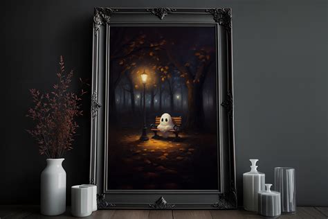 Cute Ghost Print Gothic Art Vintage Oil Painting - Etsy