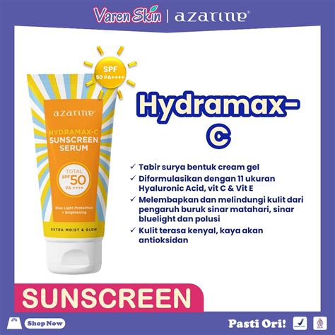 Jual AZARINE Hydramax C Sunscreen Serum SPF 50 PA 40 Ml Shopee