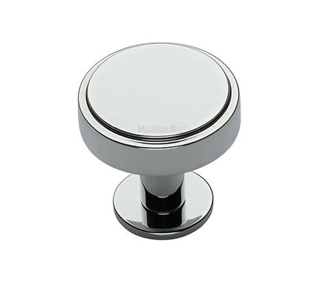 Heritage Brass Stepped Disc Cabinet Knob With Rose Mm Or Mm