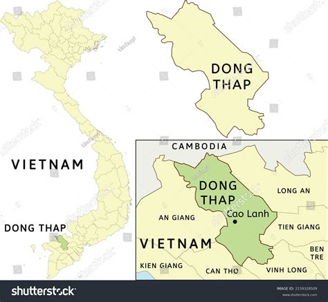 Dong Thap Province Location On Map Stock Vector (Royalty Free ...