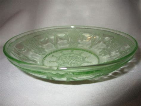 1 Hocking Cameo Depression Green Glass Flat Soup Cereal Bowl 5 25 Antique Price Guide