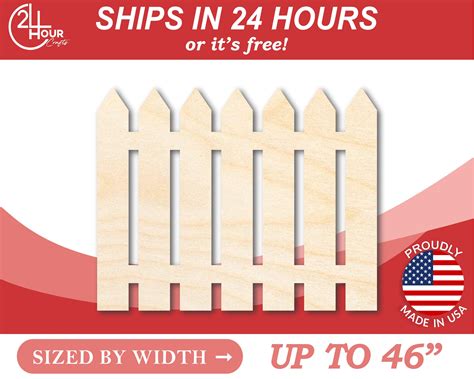 Unfinished Wooden Picket Fence Shape Craft Up To 24 Etsy