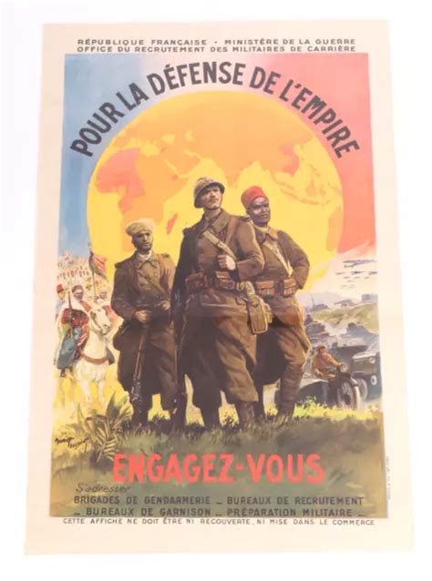 ANCIENNE AFFICHE Maurice TOUSSAINT Pour la défense de l Empire