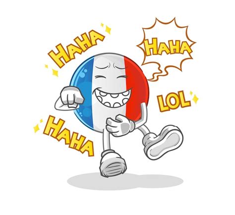 Premium Vector French Flag Laugh Out Loud Character Cartoon Mascot Vector