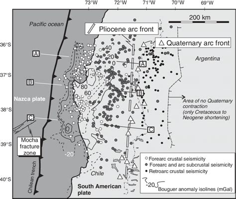 Subduction of the Nazca plate beneath the South American plate at ...