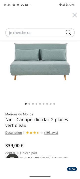 Canap Lit Gris Places Avec Housse Beige Maisons Du Monde Paris