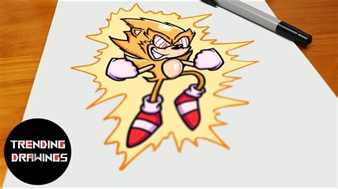 How To Draw Fnf Mod Fleetway Sonic Step By Step Youtube