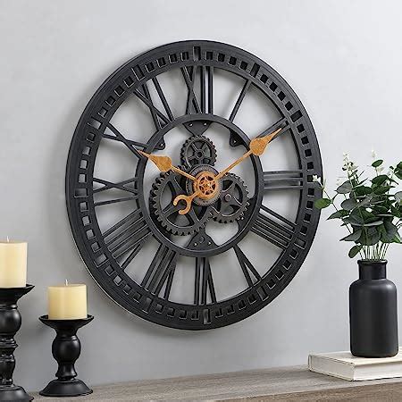 Buy Lafocuse Inch Black Moving Gear Wall Clock Large Steampunk