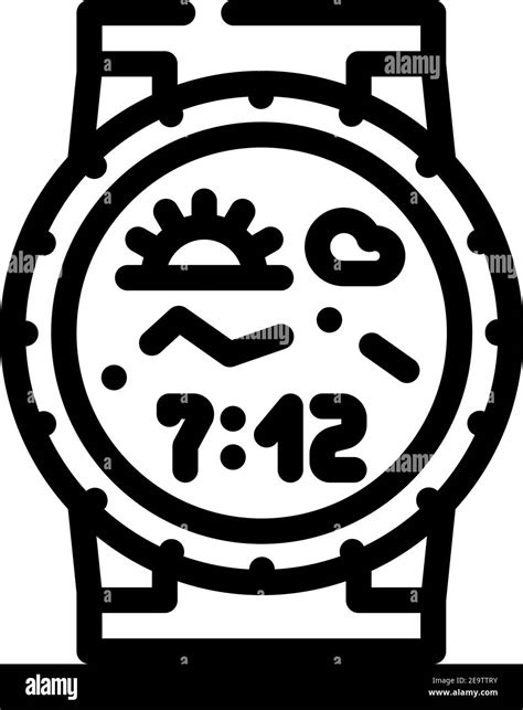 Wrist Tracker With Watch Line Icon Vector Illustration Stock Vector