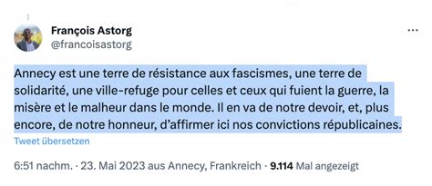 Jan A Karon On Twitter Der B Rgermeister Von Annecy Vor Zwei Wochen