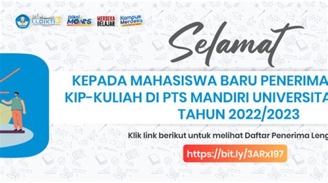 Selamat Kepada Mahasiswa Baru Penerima Beasiswa Kip Kuliah Di Pts Mandiri Universitas Nasional