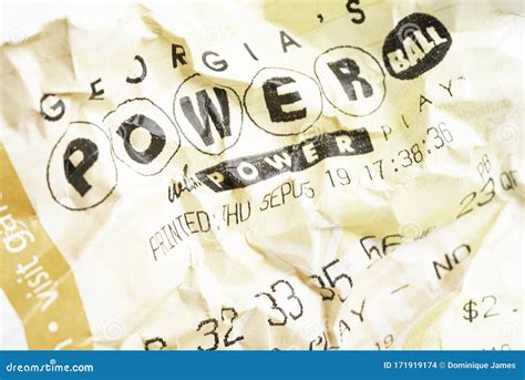 Crumpled Georgia Powerball Lottery Printout Tickets Editorial Stock ...