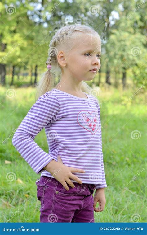 Child Looks Into The Distance Stock Photo Image Of Fall Park 26722240