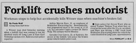 Forklift accident that killed him, Part 1 - Newspapers.com