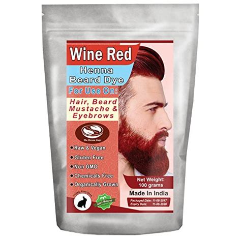 1 Pack of Wine Red Henna Beard Dye For Men 100 Grams - The Henna Guys ...