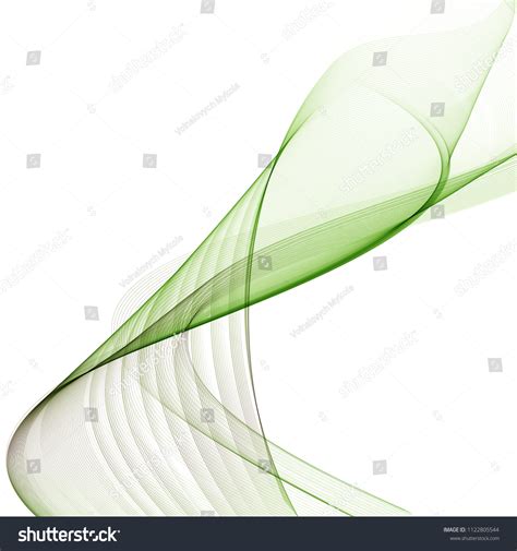 Green Wave Smoke On White Backgroundabstract Stock Vector Royalty Free