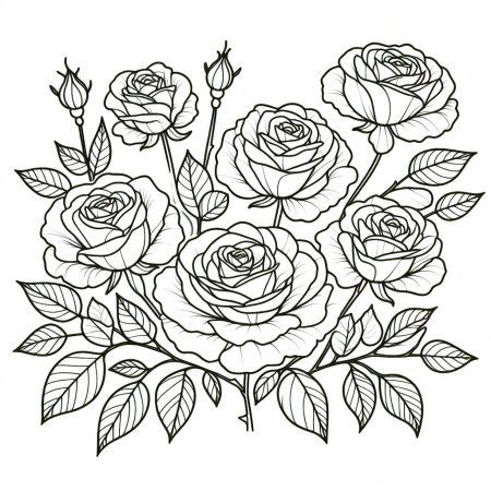 Rose Bouquet Coloring Pages - ColoringDraft.com