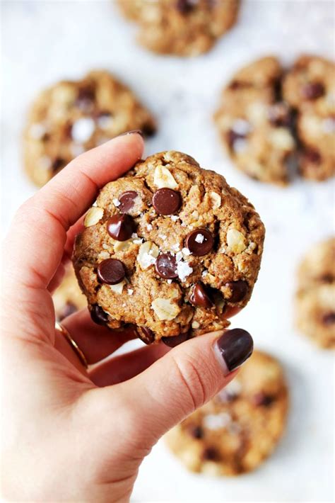 Almond Butter Oatmeal Chocolate Chip Cookies Vegan Gluten Free