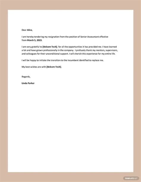 36 Sample Resignation Letter Format Templates Free And Premium Templates