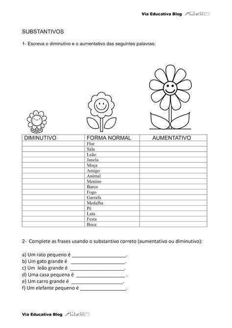 Via Educativa Atividades 3º Ano SUBSTANTIVOS