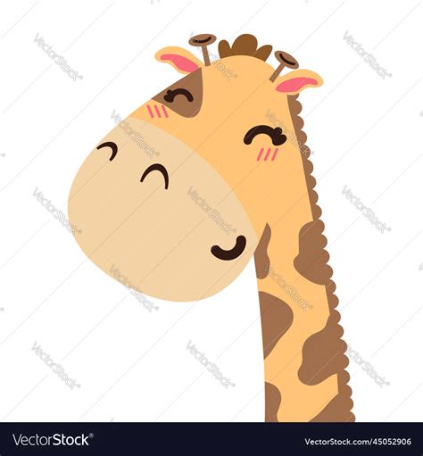 Animal head giraffe flat icon Royalty Free Vector Image