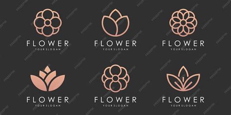 Premium Vector Flower Logo Icon Set Floral Design Template Vector