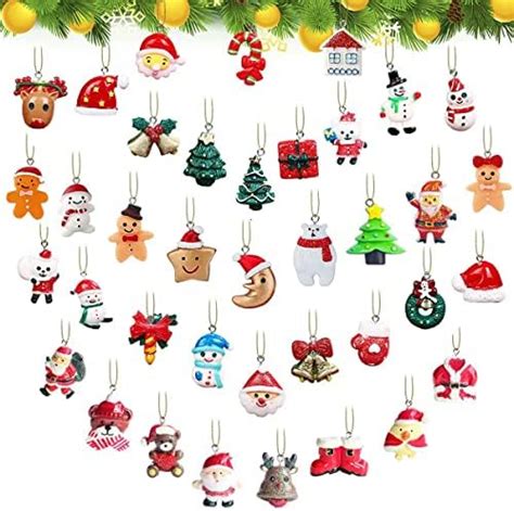 Pieces Resin Miniature Christmas Tree Ornaments Mini Christmas