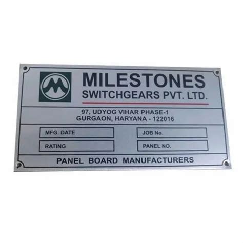 White Rectangular Machine Aluminium Name Plate Size Mmx Mm Rs