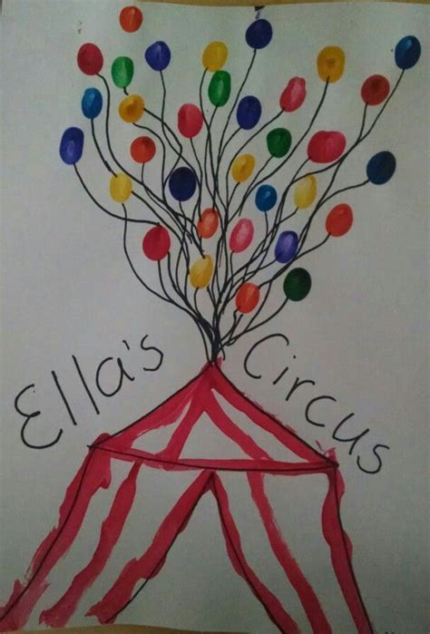 Circus Tent Craft Use Fingerprints To Make Balloons And Have Kids