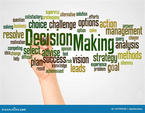 Decision Making Word Cloud And Hand With Marker Concept Stock