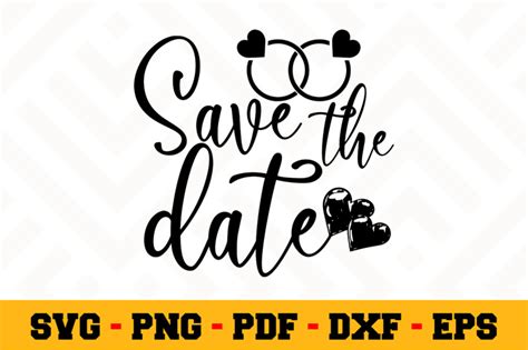 Save The Date Svg Wedding Svg Cut File N By Svgartsy Thehungryjpeg