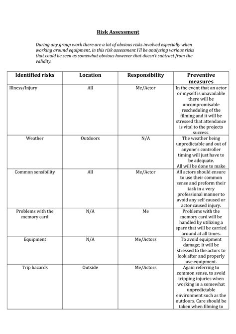 Risk Assessment Media Task Pdf