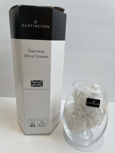 Dartington Crystal 45” Stemless Wine Glasses Set Of 2 Excellent Used Condition Ebay