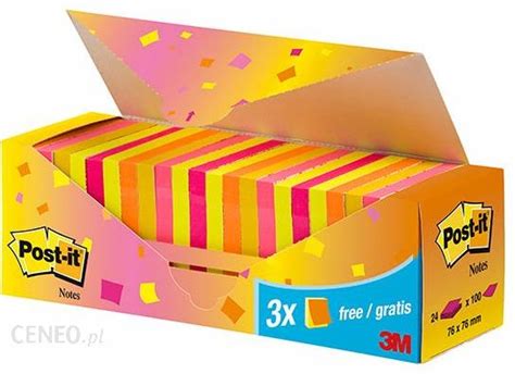 3M Post It Bloczek Samop Post It 654 Np24 76X76mm 21 3X100 Kart Mix