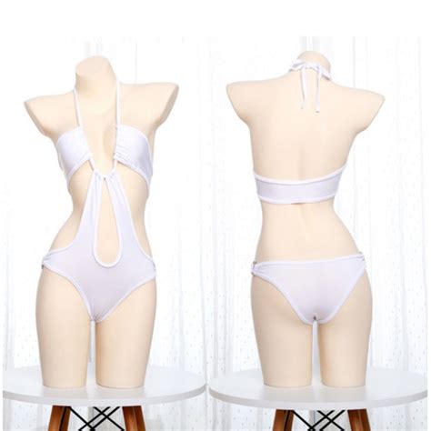 Jual LI 107 White Swimsuit Baju Renang Bikini Jepang Seksi Sexy Cosplay