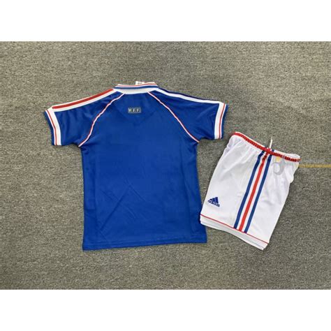 Camiseta y Pantalón Niños Francia Primera Equipación Retro Clásica 1998