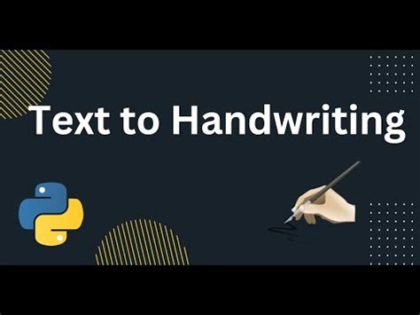 Convert Text To Handwriting Using Python 4 Line Of Code Data