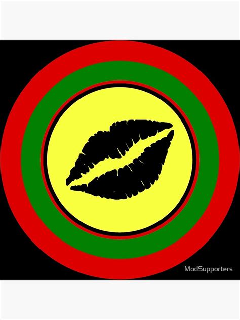 Rasta Lips Retro Kiss Roundel Design Poster For Sale By Modsupporters