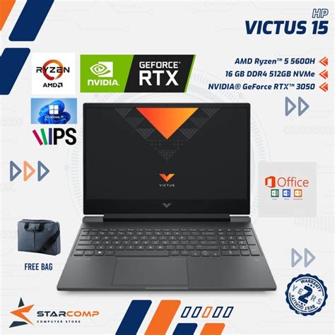 Jual HP Victus 15 Fb0009AX Ryzen 5 5600H 16GB 512SSD RTX3050 4GB W11