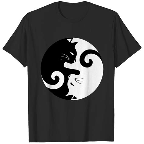 Ying Yang Cats Black White T Shirt Sold By Neargardner Sku 5192321