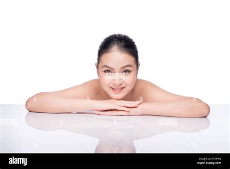 Beautiful Spa Model Girl With Perfect Fresh Clean Skin Beauty Asian