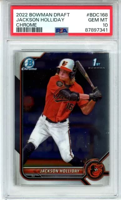 2022 BOWMAN DRAFT Jackson Holliday 1 Bowman Cromato PSA 10 GEMME NUOVO