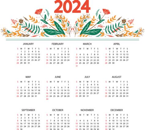 2024 Calendar Artwork Font Style Florri Kaleena