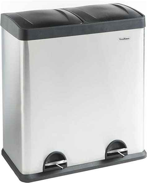 Vonhaus Kitchen Bin L Double Recycling Bin For Kitchen Stainless