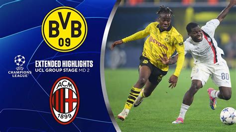 Borussia Dortmund Vs Ac Milan Extended Highlights Ucl Groups Stage